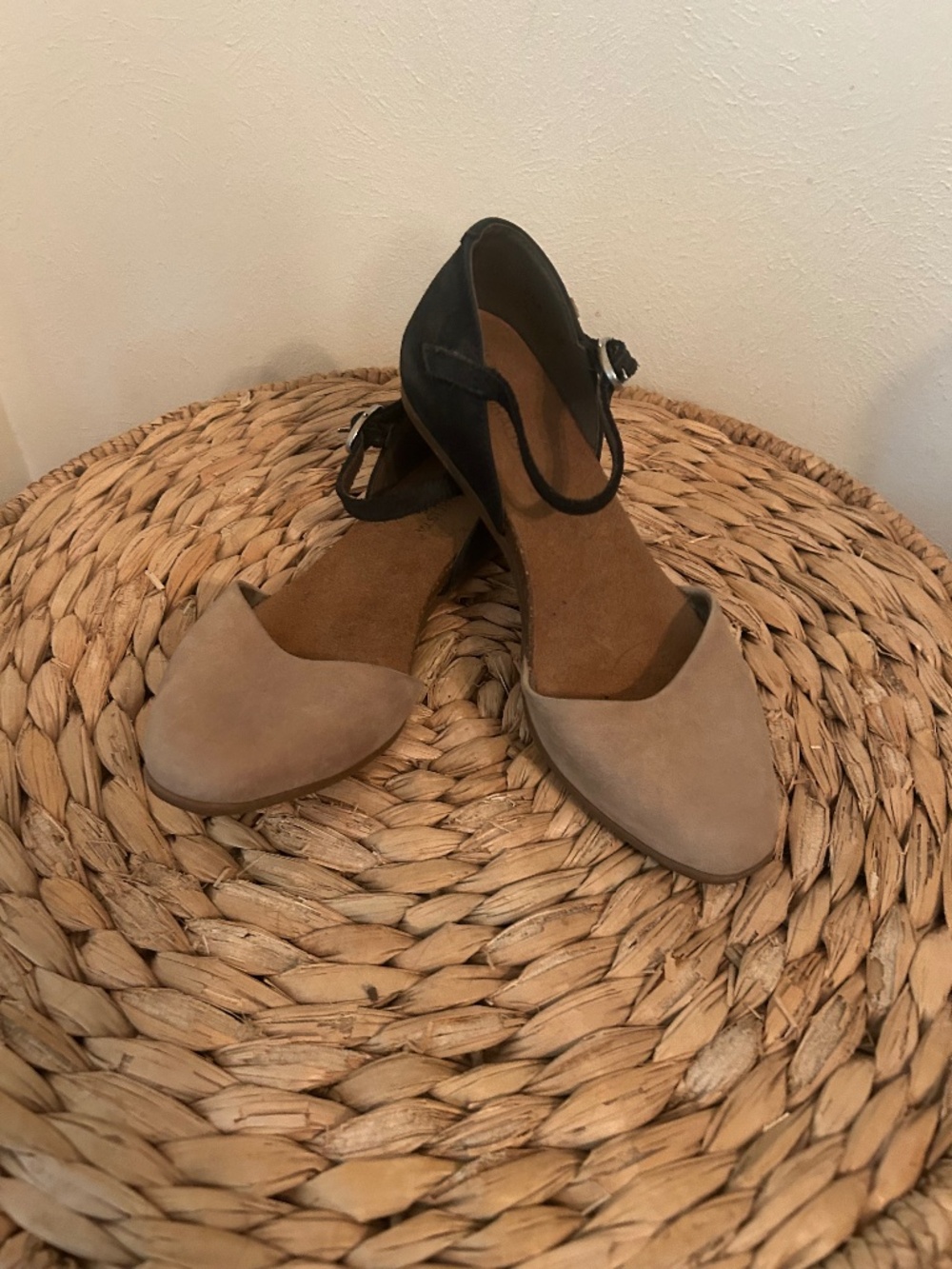 El Naturalista Stella Two Tone Nubuck Leather Flat Closed Toe